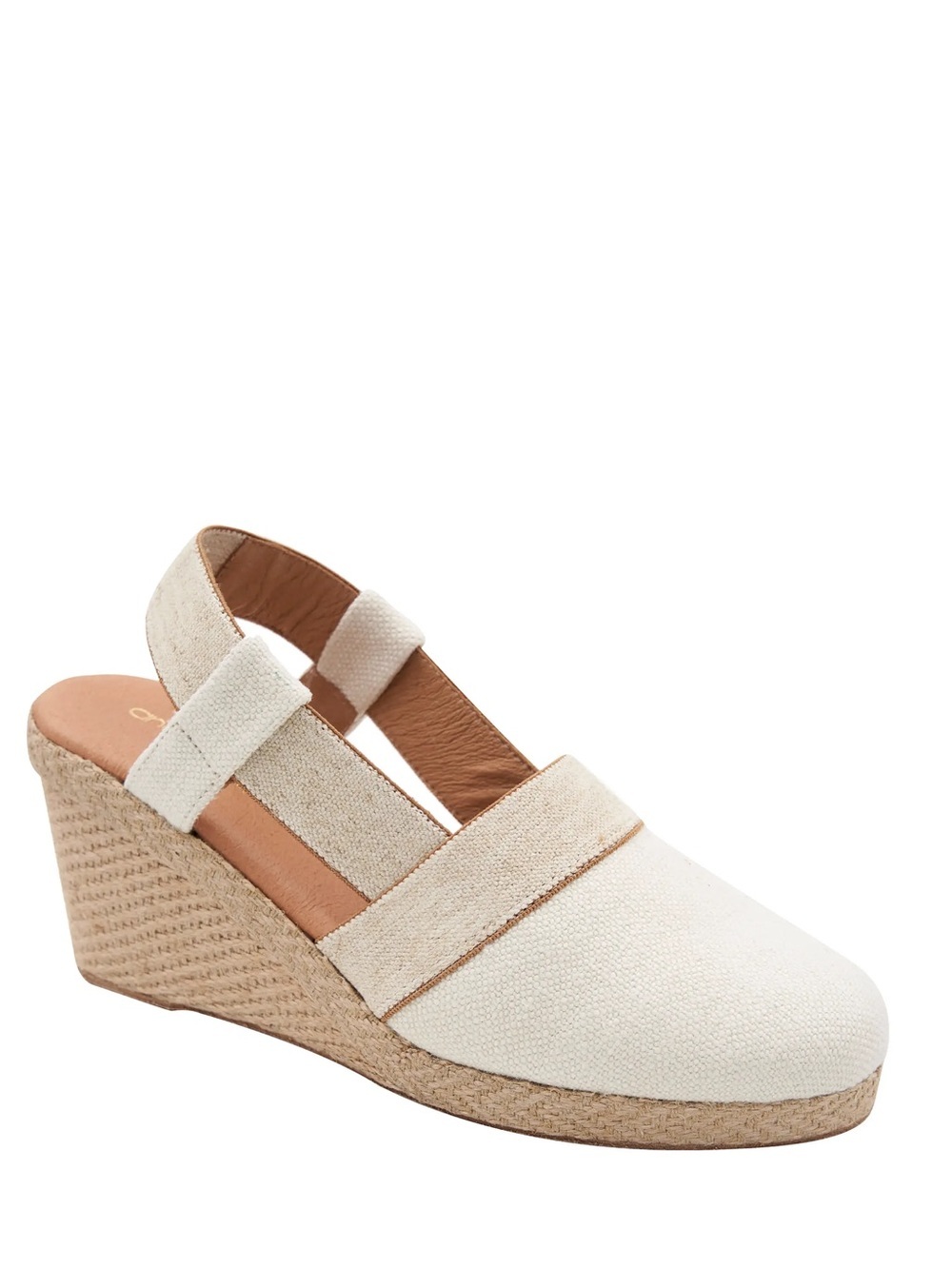 New Andre Assous Natural Espadrille Wedge Slingback Size 7